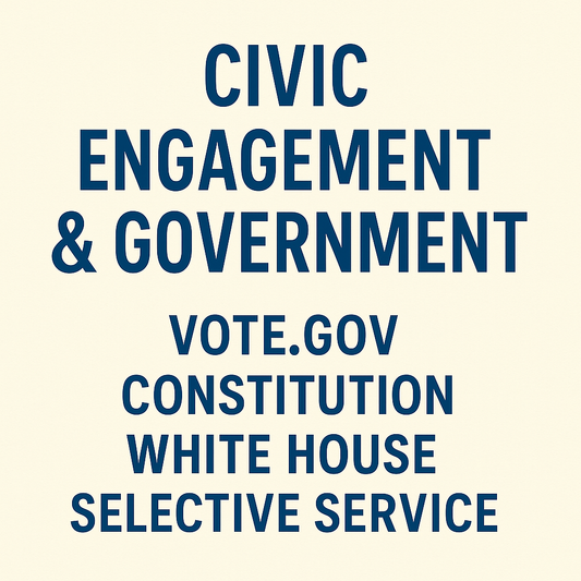 Civic Engagement & U.S. Government Resources – Free Printable Flyer