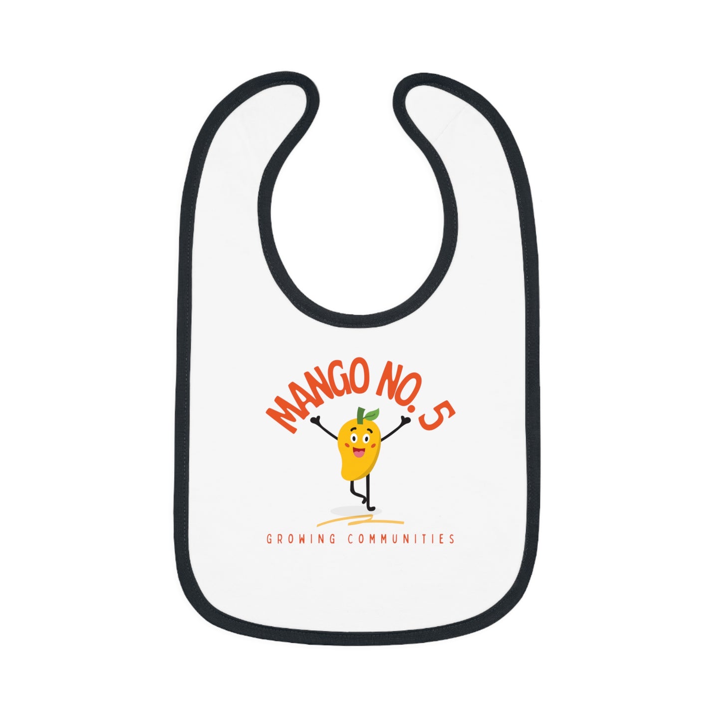 Mango No. 5 Baby Contrast Trim Jersey Bib
